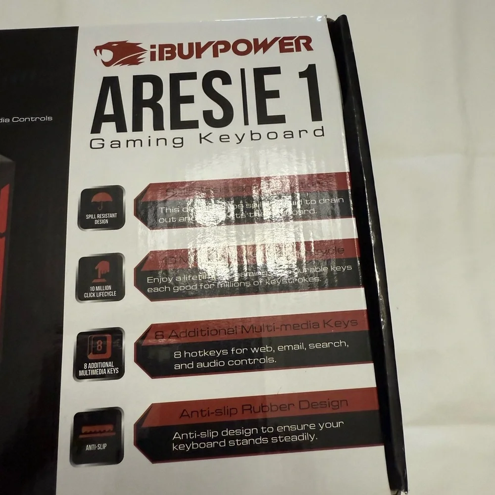ARES E1 Gaming Keyboard - Black and Red